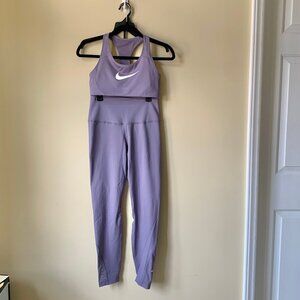 NWT Nike Dri-Fit Bra & Leggings 2 Piece Set, Small, Purple/Blue Color
